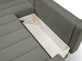 Masseno Narożnik GIOIA z funkcją spania i pojemnikiem na pościel Narozniki L, Rozkładana sofa - Szary, LAMBI 12