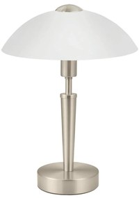 Szara lampa stołowa ze ściemniaczem ze szklanym kloszem (wysokość 35 cm) SOLO 1 – EGLO