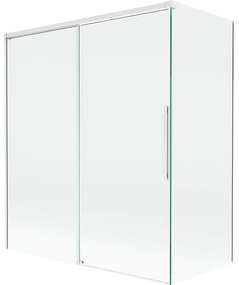 Mexen Rox parawan nawannowy 2-skrzydłowy rozsuwany 140 + 70 x 150 cm, transparent, biały - 8C9-140-070-20-00