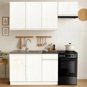 Zestaw Mebli Kuchennych MODERN 170 cm Biały Połysk Nowoczesny