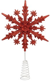 Czubek na choinkę, brokatowy płatek śniegu, 22 cm