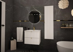 Szafka do łazienki z umywalką wpuszczaną Arcos 06, biały mat, 60 cm - zestaw 3