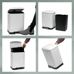 Kela Kosz na śmieci z pedałem DAVINO 12 L, biały