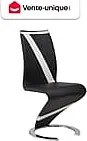 Komplet 2 krzeseł TWIZY - Materiał skóropodobny czarny + biały