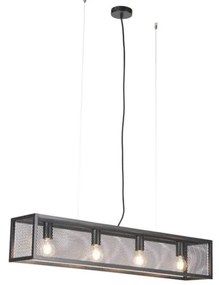 Inteligentna lampa wisząca w stylu industrialnym czarna w komplecie z 4 żarówkami WiFi A60 - Cage WirePrzemysłowy Oswietlenie wewnetrzne
