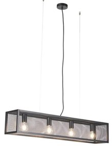 Inteligentna przemysłowa lampa wisząca czarna z 4 żarówkami WiFi A60 - Cage Wire