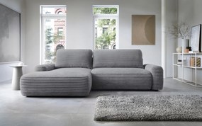 Masseno Narożnik OSSO z funkcją spania i pojemnikiem na pościel Narozniki L, Rozkładana sofa - Szary, AMBIENCE 19