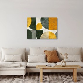 Obraz na szkle - Abstrakcja w oliwkowym kolorze (70x50 cm)