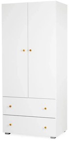 Szafa dwudrzwiowa KAROLINA 80cm biała z szufladami LITTLE SKY