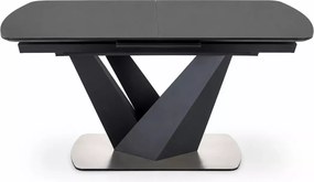 Stół Palermo 160-200x90 – rozkładany stół z ciemno-popielatym blatem wykonanym z MDF lakierowany, srebrna podstawa