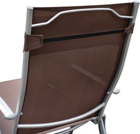 Outsunny® Leżak Ogrodowy Wypczynkowy Składany Z Zagłówkiem Brązowy