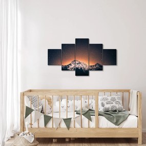 Obraz nocnego nieba z górą (125x70 cm)