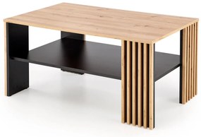 Ława z półką 110x65x52 cm dąb artisan/czarny FEMINA