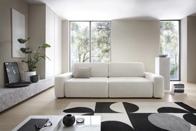 Masseno Sofa VEO z funkcją spania i pojemnikiem na pościel, Rozkładana sofa - Kremowy, RAVEN 22