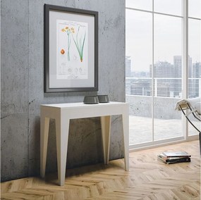 Konsola rozkładana 90x42/198 cm Isotta Small Frassino biała