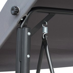 Outsunny Komfortowa Huśtawka Ogrodowa z Daszkiem 196x128x172cm z Kieszeniami | Aosom PL