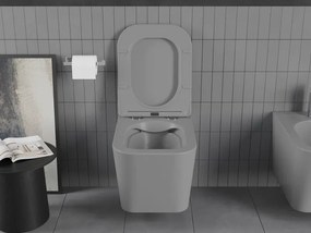 Mexen Teo miska wc Rimless z deską wolnoopadającą slim, duroplast, szara jasna mat - 30854061