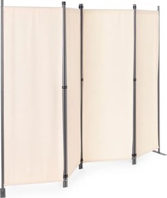 Parawan ogrodowy składany AW-022, 167x216 cm, 4-panelowy, kolor beżowy