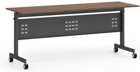 Mobilny stół PRIMO MOBI, 180x60 cm, czarna podstawa, orzech