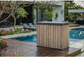 Brązowa plastikowa skrzynia ogrodowa Deco – Keter