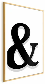 Plakat Ozdobna litera 21x30 cm z ramą złotą z marginesem ARTGEIST B
