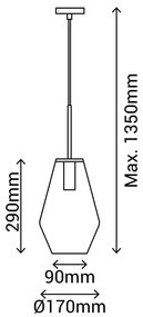 Czarna lampa wisząca SULION Lily, wys. 120 cm