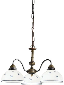 Kolarz 731.83.16 - Żyrandol na łańcuchu NONNA 3xE27/75W/230V niebieski
