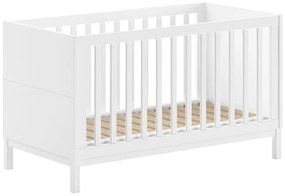 Białe łóżeczko z litego drewna sosnowego 70x140 cm Eva – Vipack