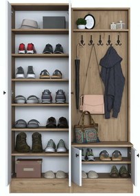 Zestaw do przedpokoju Pone White and Walnut II