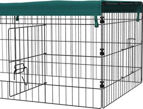 PawHut Wybieg dla małych zwierząt, wybieg na zewnątrz dla królików karłowatych, 185 x 75 x 50 cm, Zielony + Czarny