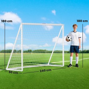 SPORTNOW Bramka 240×90×180 cm – wytrzymała siatka, rama z tworzywa, kotwy