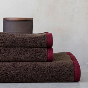 Brązowy ręcznik kąpielowy z bawełny organicznej frotte 70x133 cm Soft – Mette Ditmer Denmark