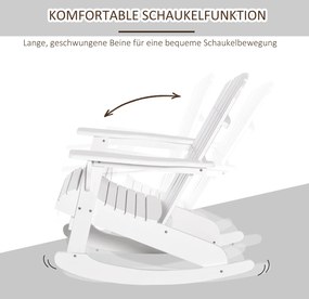 Outsunny krzesło ogrodowe Adirondack, białe, 77 x 94 x 97 cm