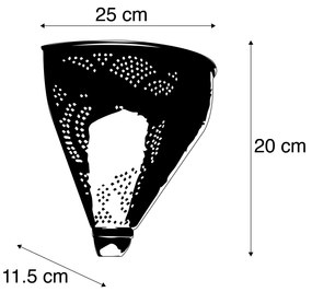 Orientalna lampa ścienna złota - ZaynKolonialny Oswietlenie wewnetrzne