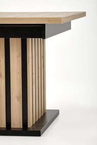 LAMELLO stół rozkładany 130-180/80 cm dąb artisan/czarny, na jednej nodze