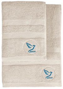 Beżowe bawełniane ręczniki zestaw 2 szt. frotte Peace – Foutastic