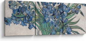 Obraz - Vincent van Gogh, Irises, reprodukcje (z zegarem) (90x30 cm)