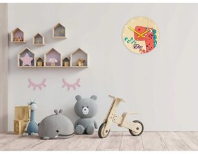 Zegar ścienny cichy do pokoju dziecięcego drewniany nowoczesny dekoracyjny