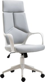 HOMCOM Ergonomiczne krzesło biurowe, tkanina siatkowa, regulacja wysokości, obrotowe, jezdne krzesło biurkowe, Szary+Biały