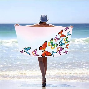 Szybkoschnący ręcznik plażowy SILMARI 100x180 cm kolorowy, 100% mikrofibra