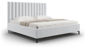Jasnoszare tapicerowane łóżko dwuosobowe ze schowkiem i stelażem 160x200 cm Casey – Mazzini Beds
