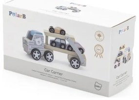 Viga polarb drewniana laweta z samochodzikami montessori