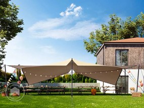 TOOLPORT Namiot Stretch 6 x 8 m, w zestawie ze słupami stalowymi, kolor: piaskowy - (1701)