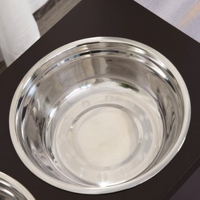 PawHut Miska dla Psów z Przechowywaniem 2 Miski Stacja Karmienia Espresso dla Kotów | Aosom PL