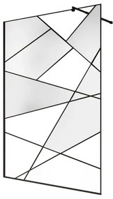 Ścianka prysznicowa z sitodrukiem do kabiny walk-in - Czarny mat - 140 x 200 cm - TRISEO