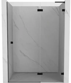 Mexen Lunar L drzwi prysznicowe uchylne prawe 130 cm, transparent, czarne - 834L-130-000-70-00-P