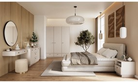 Komoda Lorini 150 cm z szufladami - kaszmir / czarne uchwyty