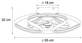 Wentylator sufitowy z lampą mosiądz 55 cm z LED z możliwością ściemniania z pilotem - MandyDesignerski Oswietlenie wewnetrzne