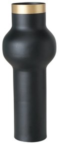 Wazon czarny VARNJO ze złotym zdobieniem, 30 cm