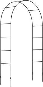 Outsunny Łuk Ogrodowy, Łuk Różany, Łuk Pnący, Krata na Róże Metalowa, czarny, 1,40 x 0,40 x 2,40 m